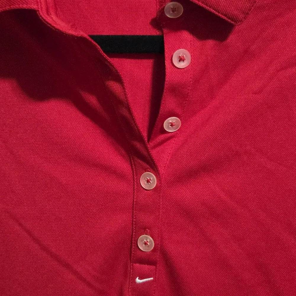 Nike Golf Burgundy Button-Up Dri-fit Polo Shirt Size XL